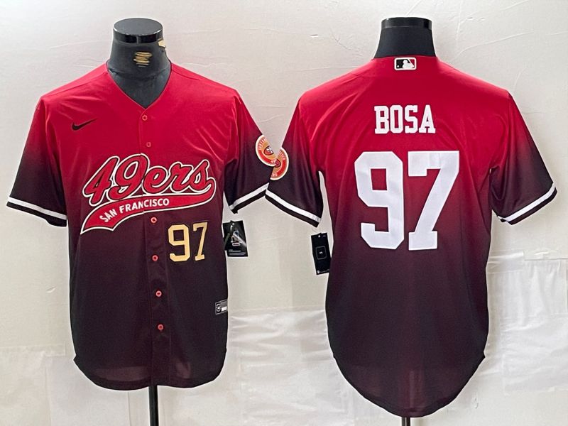 Men San Francisco 49ers #97 Bosa Red Joint Name 2024 Nike Limited NFL Jersey style 6